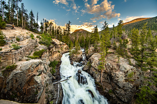 Adam Falls in Colorado. Beautiful waterfall that roars with sound