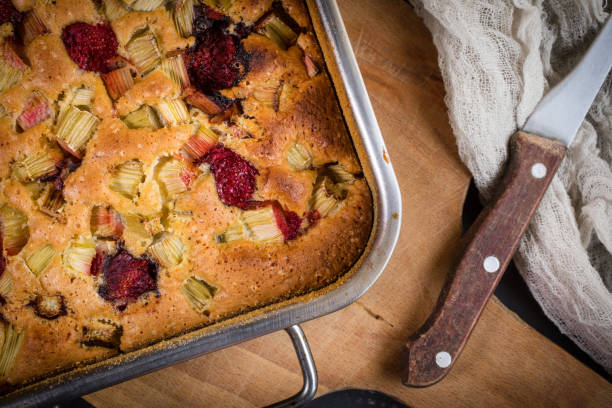 istock Rhubarb cake from the oven. 981053322