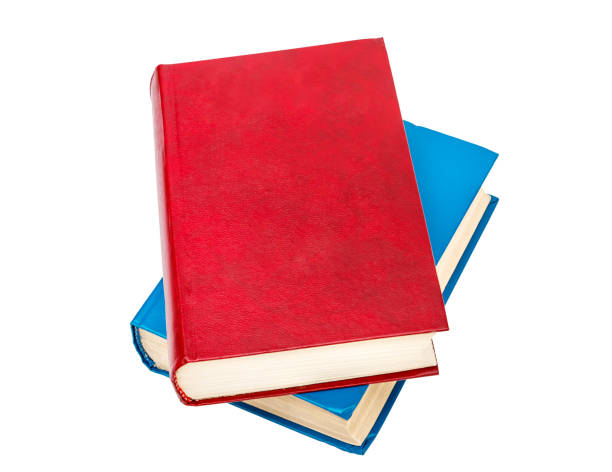 istock Red and blue book isolated on white. Top view. 981061188