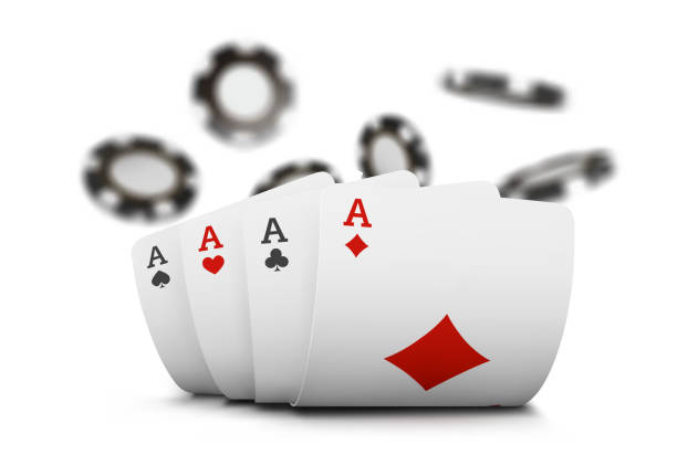istock Playing cards and poker chips fly casino. Concept on white background. Poker casino vector illustration 981079890