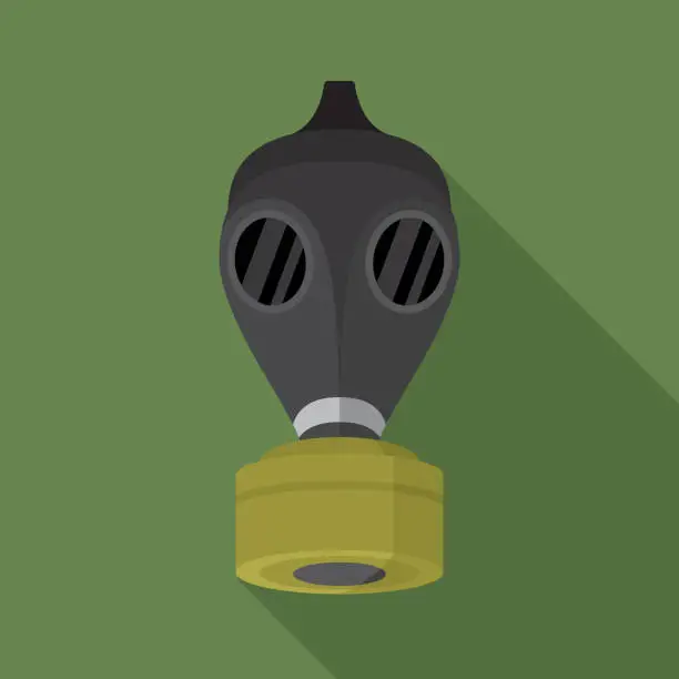 Vector illustration of Gas Mask Icon Flat