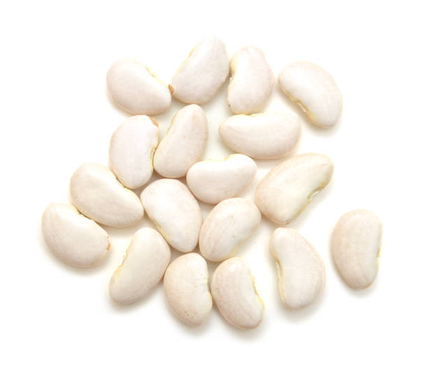 istock Pile Lima Bean isolated on white background. Large beans with a buttery flavor and starchy texture. 981088102