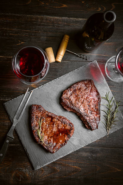 steaks from fresh meat - steak red meat beef rib eye steak imagens e fotografias de stock