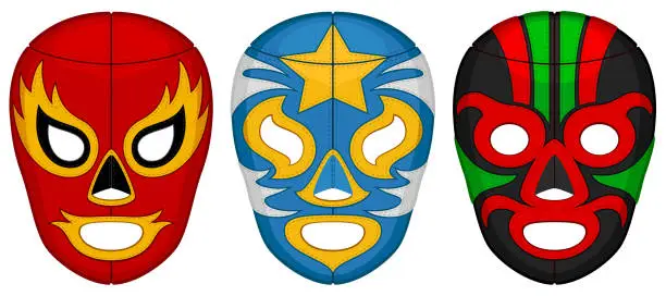 Vector illustration of Luchador Masks