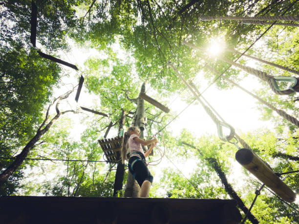 istock Young Girl Enjoying in Fun Park in Forest 981108780