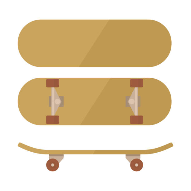 ilustraciones, imágenes clip art, dibujos animados e iconos de stock de ilustración de vector de patín - skateboarding