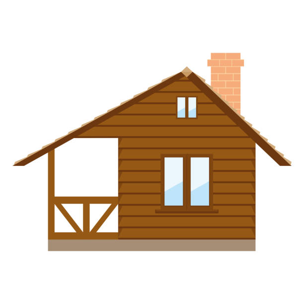House Vector illustration isolated House Vector illustration isolated on white background log cabin vector stock illustrations