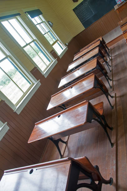 istock One hundred year old one room school desks 981159426