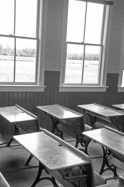 istock One hundred year old one room school desks 981159440