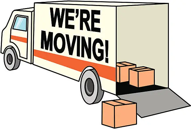 Vector illustration of we're moving