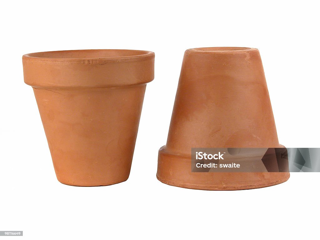 terra cotta pots de 2 - Photo de Cache-pot libre de droits