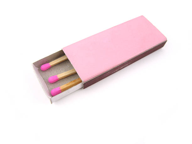 istock Pink wooden matches in matchbox 98116688