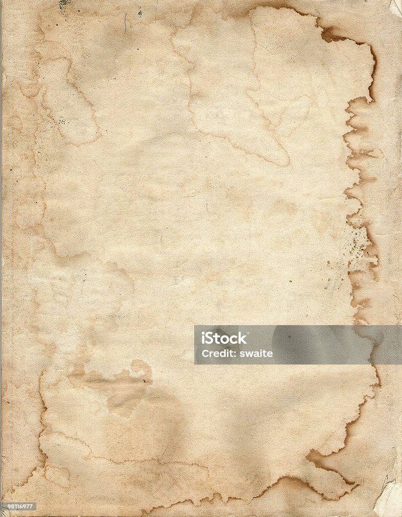 vintage macchiato di carta acqua - Foto stock royalty-free di Pergamena - Materiale cartaceo