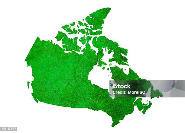 Mappa Di Canada Verde Isolato Su Bianco - Fotografie stock e altre immagini di Canada - Canada, Carta geografica, Cartografia