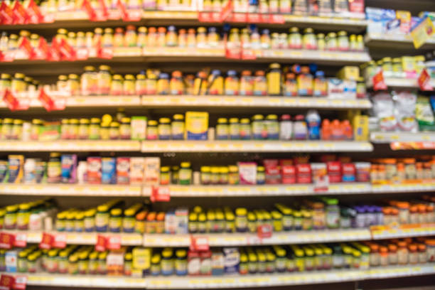 istock Abstract blurred vitamin store shelves variation of supplements 981186080