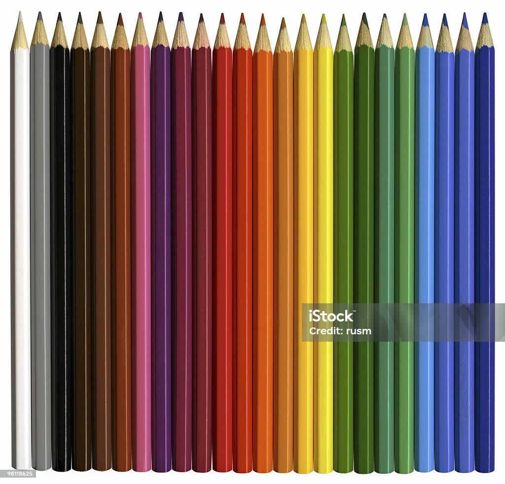 Buntstifte mit clipping path, isoliert auf weißem Hintergrund - Lizenzfrei Bleistift Stock-Foto