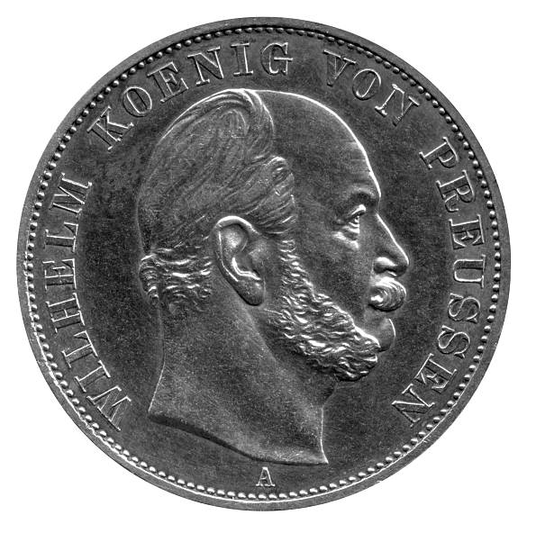 coin showing Wilhelm von Preussen nostalgic coin showing "Wilhelm von Preussen" in white back prussia stock pictures, royalty-free photos & images