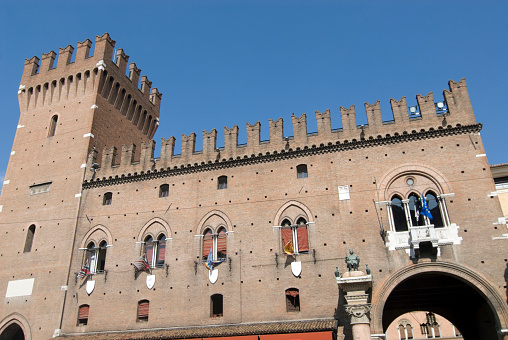 Ferrara (Emilia Romagna, Italy) - Historic buildings near the Cathedral. Unesco World Heritage Site.