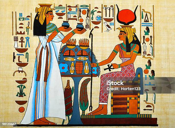 Photo libre de droit de Papyrus Égyptien banque d'images et plus d'images libres de droit de Hiéroglyphe - Hiéroglyphe, Papyrus - En papier, Afrique