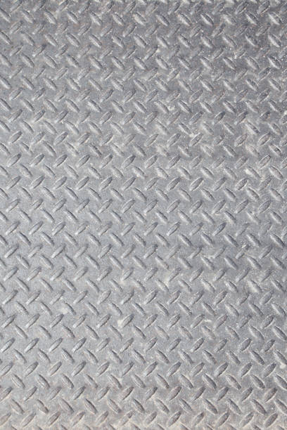 istock Weathered Industrial Checker Plate Background Texture with Rusty Worn Embossed Raised Diamond Pattern Wallpaper 981240374