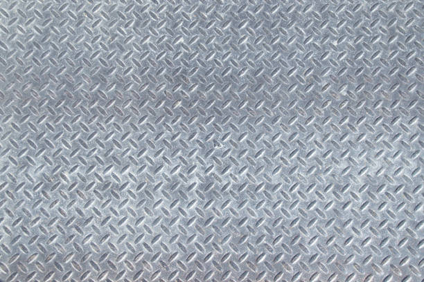 istock Weathered Industrial Checker Plate Background Texture with Rusty Worn Embossed Raised Diamond Pattern Wallpaper 981243264