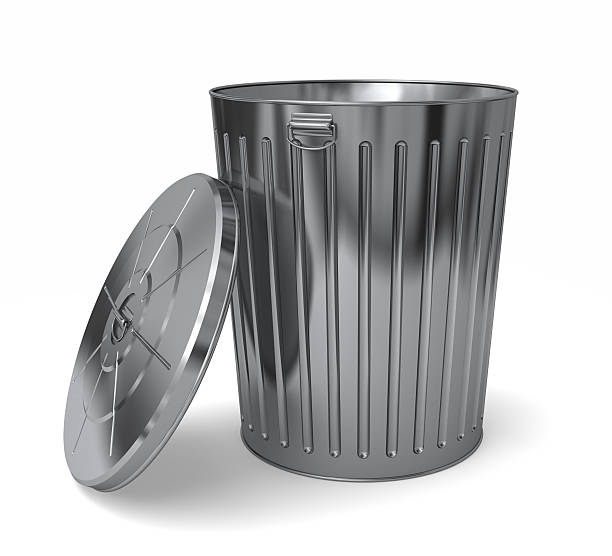 istock Steel Trash Can Lid Off 98125454