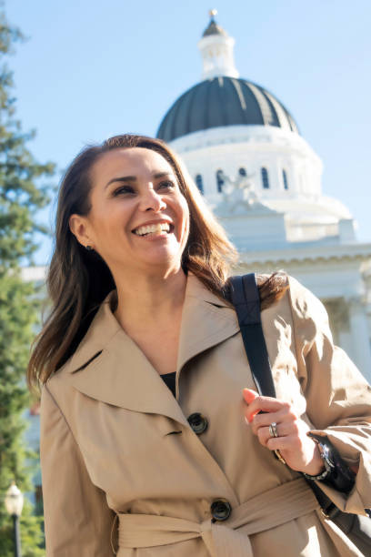 Smiling Hispanic Mature Female Politician