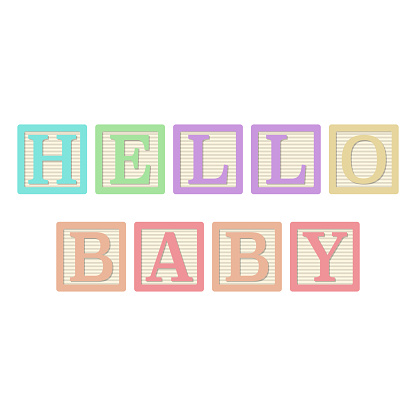 Hello Neonate Hello Baby Alphabet Blocks Stock Illustration - Download Image Now ...