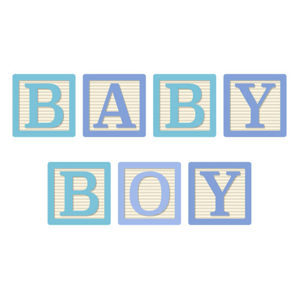 아기 소년 알파벳 블록 - its a boy stock illustrations