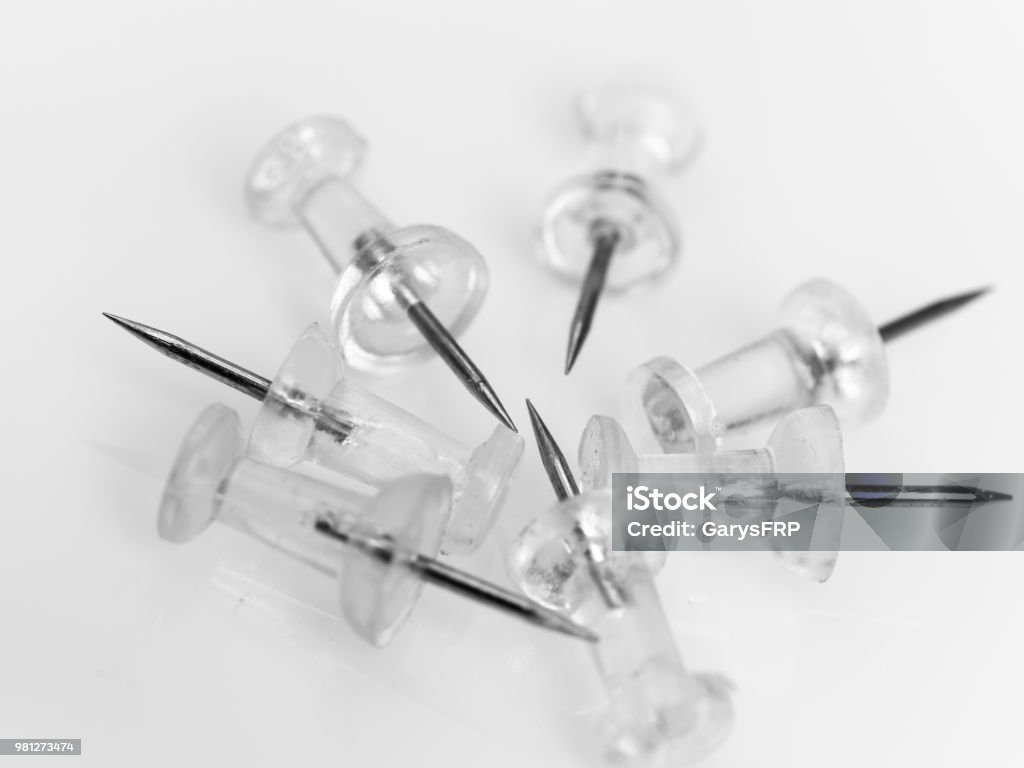 Pushpin Thumbtacks Push Pins Home And Office Supplies White Background  Stock Photo - Download Image Now - iStock