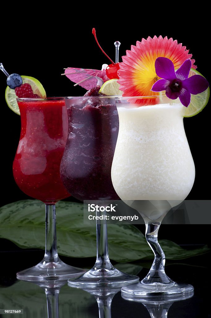 Banana, Blueberry and Raspberry Daiquiri - Most popular cocktails series  Alcohol - Drink Stock Photo