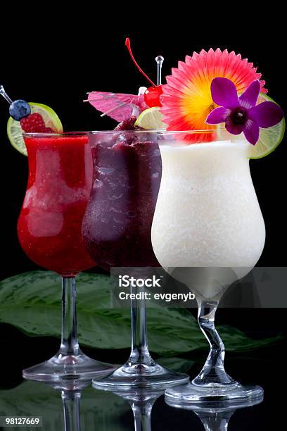 Banana Blueberry And Raspberry Daiquiri Most Popular Cocktails Series Stock Photo - Download Image Now