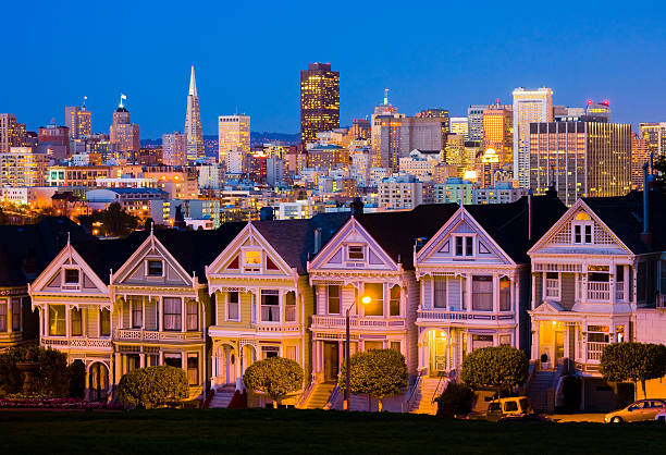 istock Alamo Square in San Francisco at night 98127750