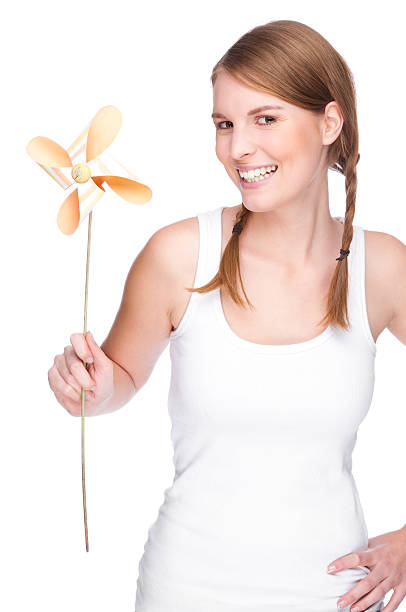 istock Woman with pinwheel 98129575
