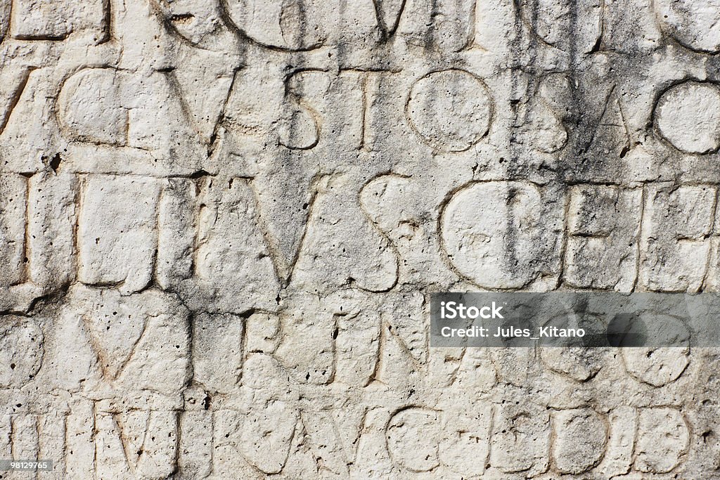 Ancient Roman Inscription Inscription on a Roman Wall at Augusta Raurica. Engraved Image Stock Photo