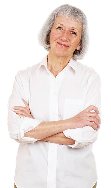 istock Senior Lady Wearing White Shirt 98130290