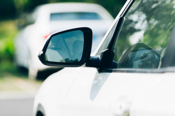 istock Close-up of car mirror objects are closer than they appear 981306000