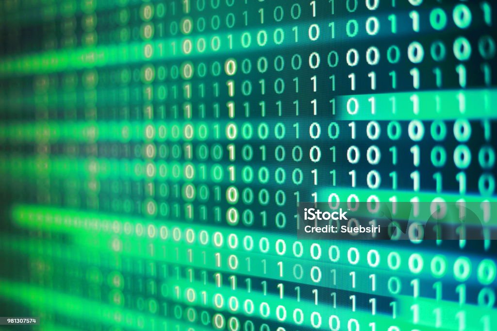 Data Led Bit Image Power Of Big Data Binary Code Information Bit On Computer Monitor ...