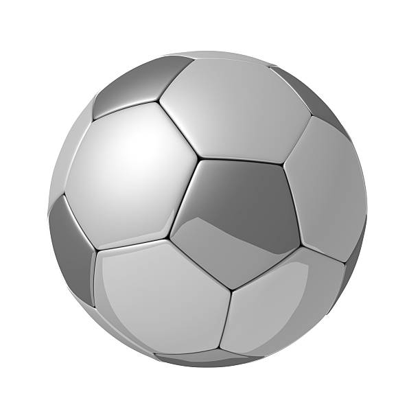 istock Silver shiny football with reflection 98130765