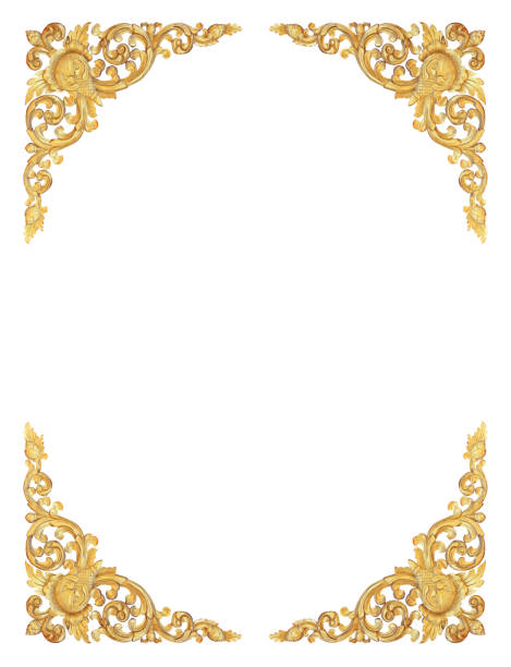 istock Pattern of flower carved frame on white background 981317764
