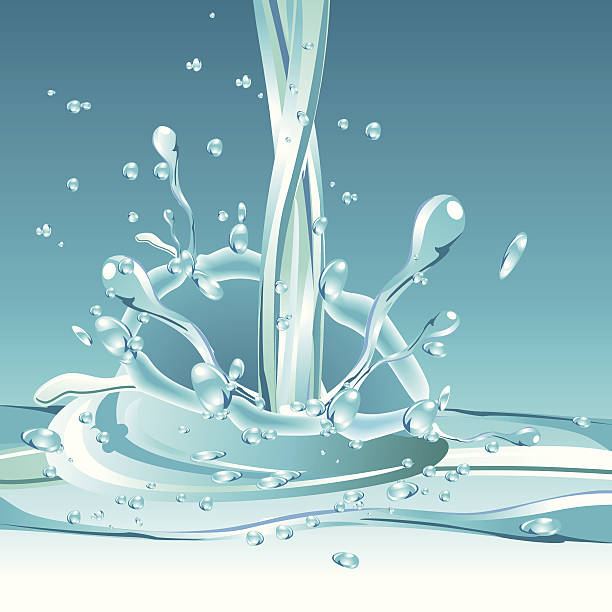 Water splash lub rozlania – artystyczna grafika wektorowa