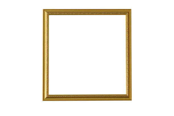 istock Golden picture frame Isolated on white background 981322556