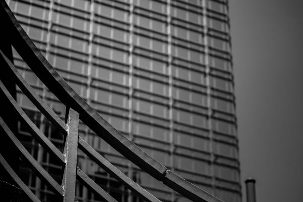 istock Modern office building detail, glass surface with B&W color 981323130