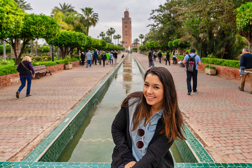 Young woman visiting Morocco