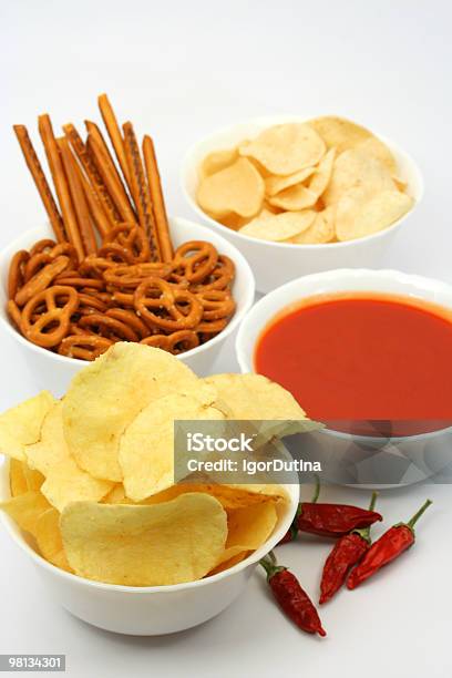 Salty Snacks Stock Photo - Download Image Now - Backgrounds, Chili Pepper, Color Image