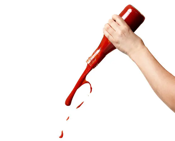 Bottle splash of ketchup