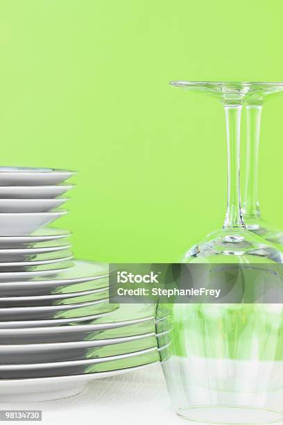 Plates And Glasses Stock Photo - Download Image Now - Circle, Clean, Color Image