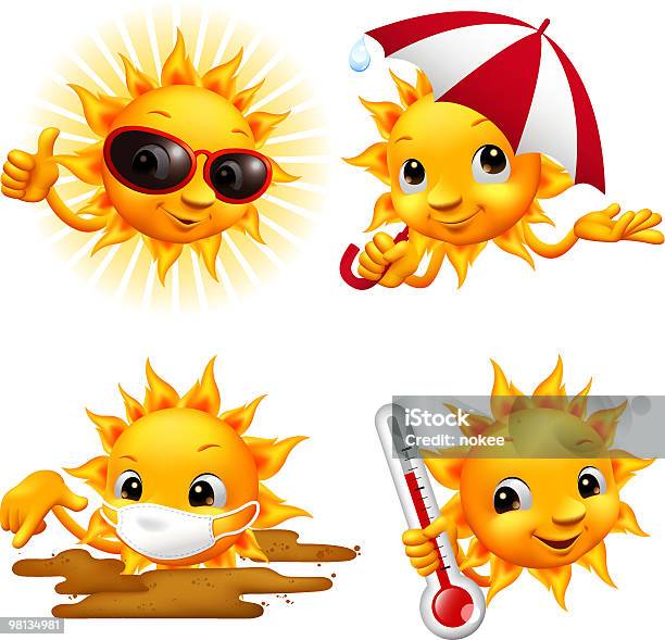 Smiling Sun Weather No2 Stock Illustration - Download Image Now - Sun, Heat - Temperature, Sunlight