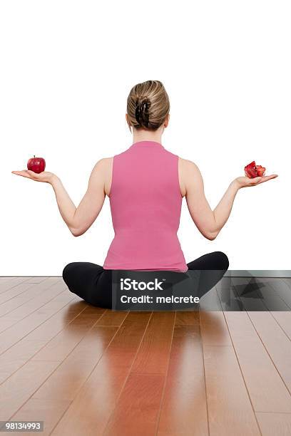 Girl In Yoga Stance Stock Photo - Download Image Now - Adult, Apple - Fruit, Beautiful People