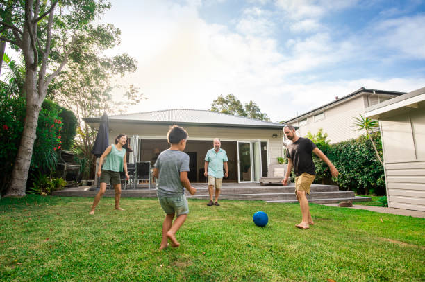 Australian Backyard Soccer stock photo